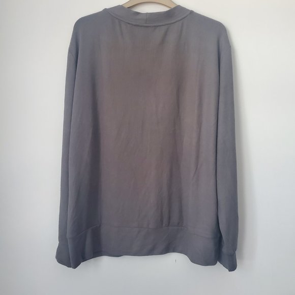 LA VIE EN ROSE Soft Knit Boyfriend Cardigan V Neck Sustainable Cozy Loungewear - Picture 7 of 8